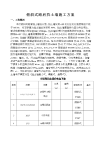 俯斜式路肩挡土墙施工方案