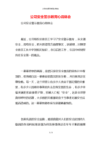 公司安全警示教育心得体会x