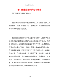 部门安全警示教育心得体会x