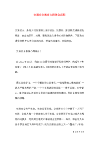 交通安全教育心得体会反思