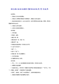 幼儿园小班安全教案《雷电知识知多少》含反思