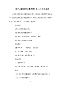 幼儿园大班绘本教案《三只老骆驼》