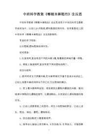 中班科学教案《哪根木棒粗些》含反思