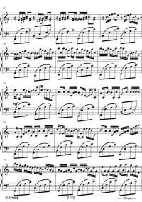 钢琴曲 五线谱-卡农-冯明东版-帕赫贝尔-Pachelbel_4