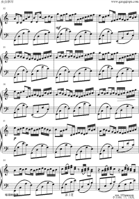 钢琴曲 五线谱-卡农-冯明东版-帕赫贝尔-Pachelbel_3