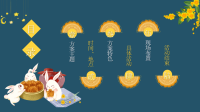 可爱卡通玉兔吃月饼背景的中秋节活动策划PPT模板